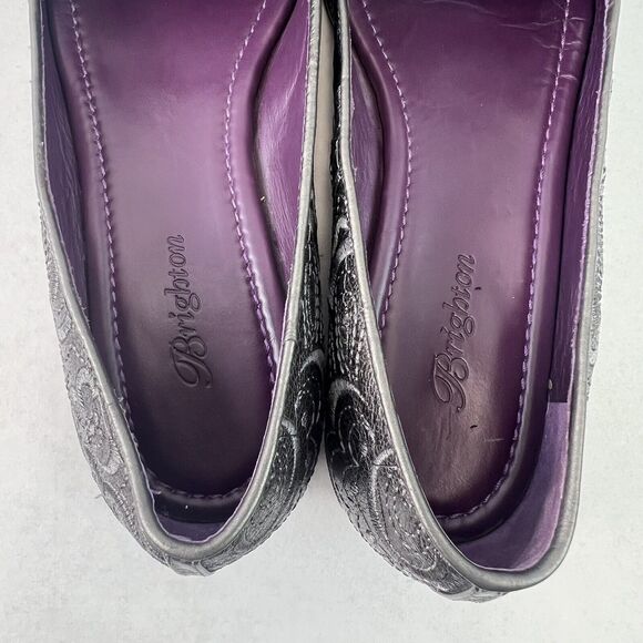 Brighton Mosaic Pewter Embroidered Mestizo Flats Size 6.5 - Picture 6 of 8